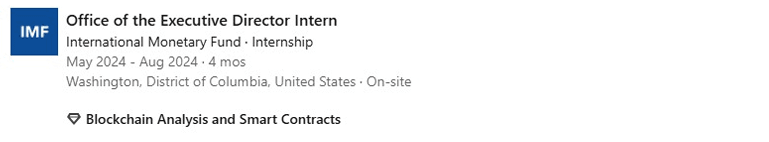 Habib Sy's old Experience entry: a bare internship title with no description