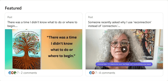Tami Garcia's old Featured section: a few of her own posts