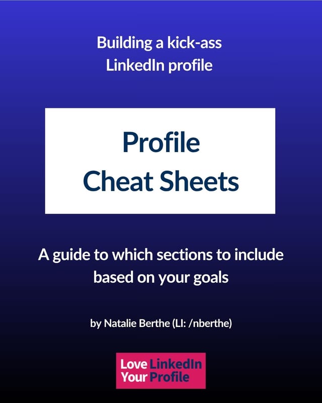 The LYLIP Profile Cheat Sheets, twenty pages covering seven LinkedIn profile types.